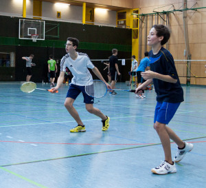 Badminton Herrendoppel U17 mit Fritz Kropf und Sidney Fischer 